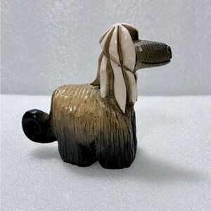 Artesania Rinconada Uruguay Ceramic Signed Afghan Hound Dog Figurine
